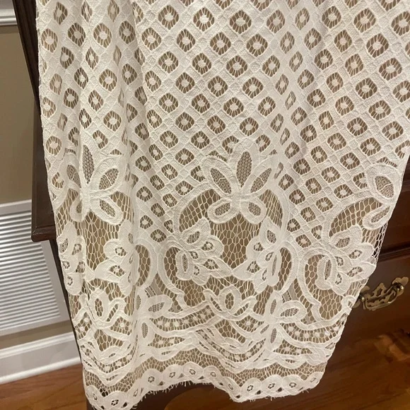 Altar'd State White Nude Lace Strappy Bridal Shower Sexy Fitted Dress Size M NWT - Picture 3 of 6